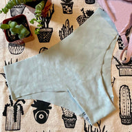 A pair of invisible underwear in teal color, which is all-season breathable, lightweight and stretchy.
