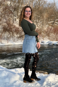 Women's black organic distressed tights from CLOECO brand. Made with natural material which provided the ultra-breathable and soft texture.