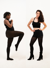 2 pairs of women's black stretchy, no-sag, and breathable tights-Cloeco EverTights